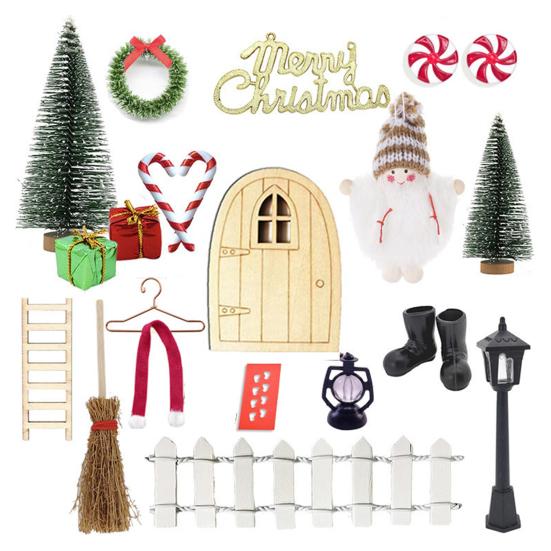 Set Di Accessori per Porta Gnomo Natalizio, 12 Pezzi Porta Dell