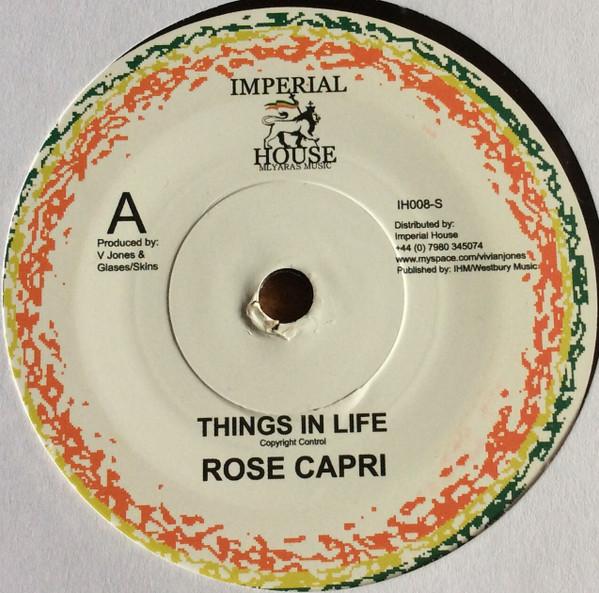 

7inch Record ROSE CAPRI VIVIAN JONES Things In Life Buba Baby IH008S Imperial House UK Reggae Ska Dub Used