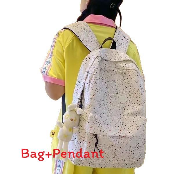 

Starry Sky Large Capacity Casual Backpack With Zipper Closure And Inner Organizer For Teens білий