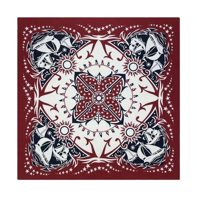 Vintage Print Square Scarf Bandana 5555 Cm