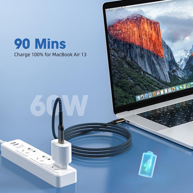 USB 3.2 Gen 1 Type C Cable For Macbook iPhone 16 Samsung Phone iPad 30cm 50cm Short 1M 2M 3M Long Male To Male Data Charger Cord