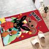 Custom Bing Bunny Mat Personalized Name, Polyester Washable Indoor Entryway Rug, Gift for Christmas, Easter, Thanksgiving Day