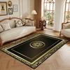 Retro Luxury Golden Border Carpet Living Room Black Non-slip Big Size Decoration Bedroom Rug Soft Easy Clean Entrance Door Mat