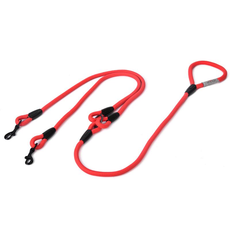 Pet Safety Traction Rope Strong Polyester Double Dog Leash Pet Product For Walking Training