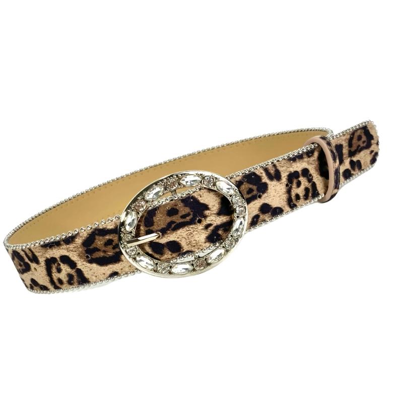 Animal Print Belt Trendsetting Leopards Wide Waistband Daily Use Waist Belt for Everyday Wear