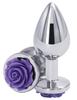 Rear M Jewel Plug 7 X 3.4cm Silver-Purple - Rear Assets - Anal Jewelry