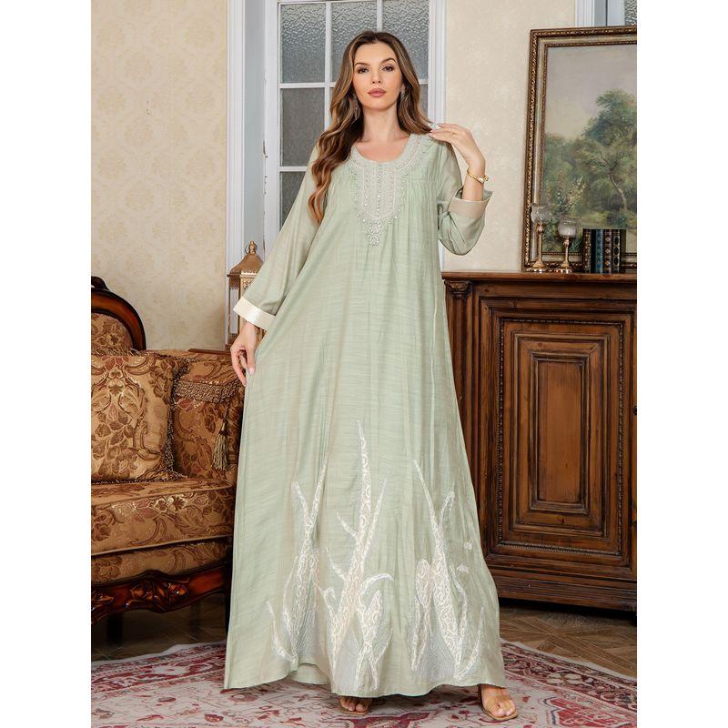 Arab Embroidered Belt Robe Middle East Dress Dubai Length Dress Dress Women clothes Hot Drilling Formal Dress Dress