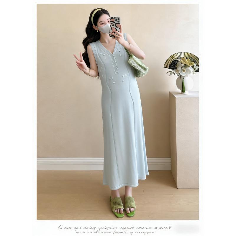 Summer 2026 Japanese-Inspired Maternity Knit Dress - Stylish, Versatile, and Lightweight Medium
