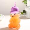 Gobelet d'apprentissage en forme d'ours avec couvercle à paille 600 ml Joli gobelet en verre pour café glacé, thé au lait, jus Lavable au lave-vaisselle Réutilisable Tasse froide pour la maison, le bureau, les voyages