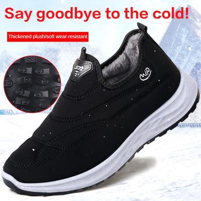 Winter Cotton Shoes for Men and Women Couples, Women's Boots with Thickened Velvet Warm Anti Slip Cold and Snow Boots