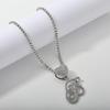 26 Flower Letter Necklace: Hip Hop Heart Pendant with Full Diamond Inlaid Tennis Chain for Women