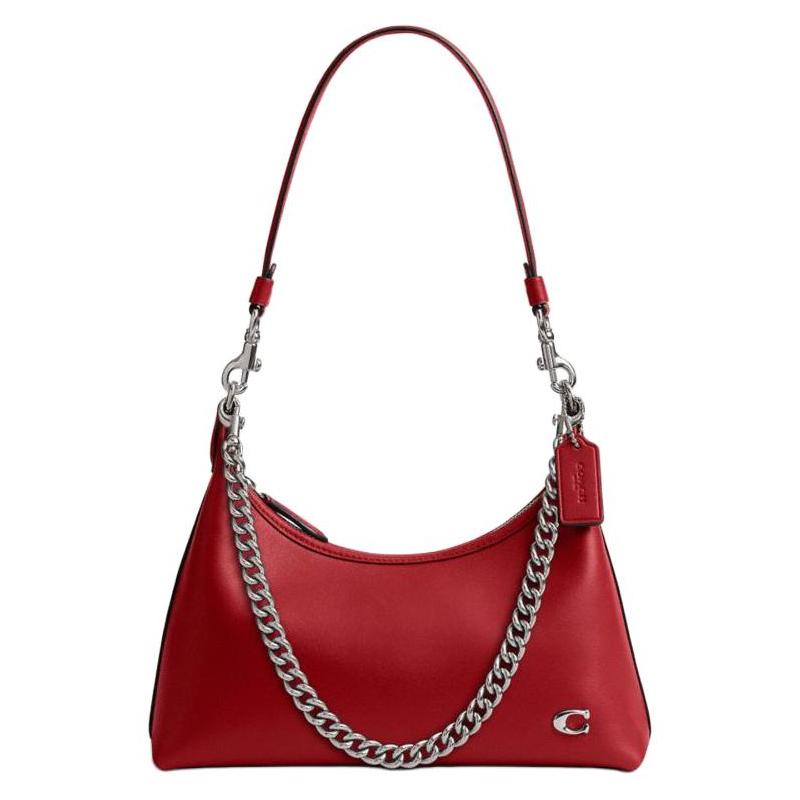 

COACH Juliet 25 Logo Zip Closure Calf Leather Crossbody Shoulder Bag Medium Women s Ruby червоний