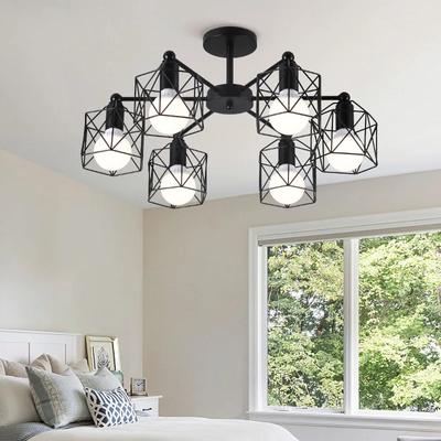 Nordic Style Creative Personality Bedroom Simple Iron Multi-head Ceiling Lamp Led Living Room Ceiling Lamp Modern Study Lighting