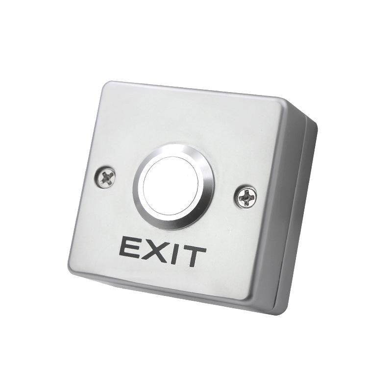 Narrow Frame Metal Exit Button Switch, Surface Mounted, Self-Resetting, Normally Open/Closed, Mini Type with Back Box.