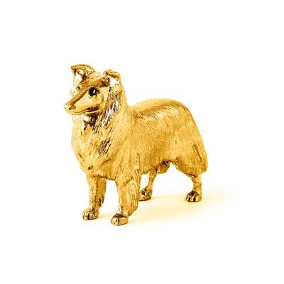 Collie 22ct Gold Plated Made In England Art Dog Figure Collection (Rough)