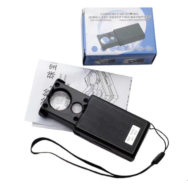 Jewelry Loupe Magnifier with Led Uv Light 30X 60X Jewelers Eye Magnifying Glass Fold for Gems Stamps Coins Watches Antiques