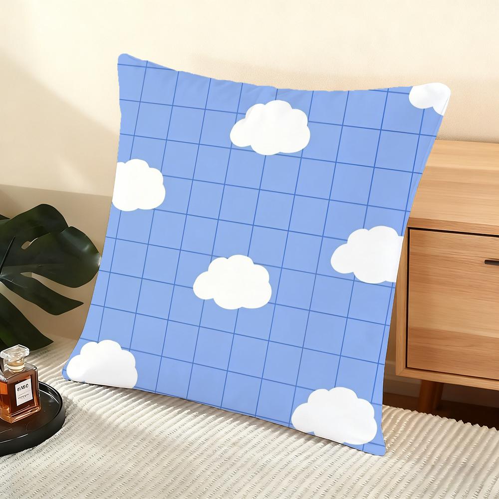 Fashion Clouds Cushion Cover Soft Short Plush Pillow Cover Smooth Cozy Texture Aesthetic Cushion Case Home Decor