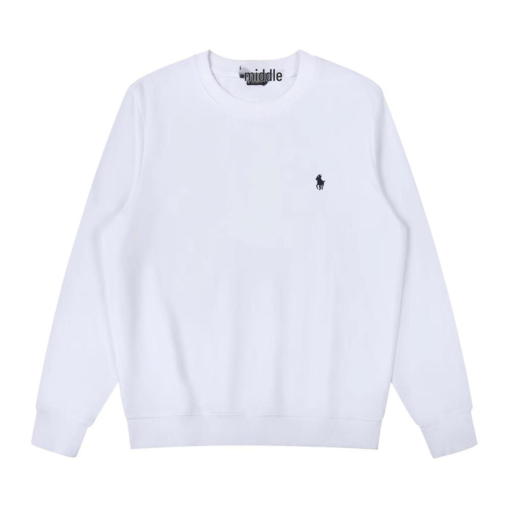 Unisex Okrągły Dekolt Bawełniana Bluza z Kapturem Polo z Długim Rękawem - Jednolity Kolor na Wiosnę/Jesień