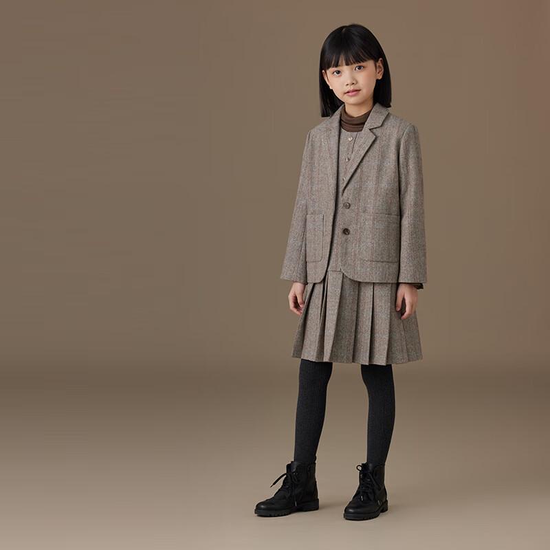 HachiHachi Girls' Vintage Plaid Blazer