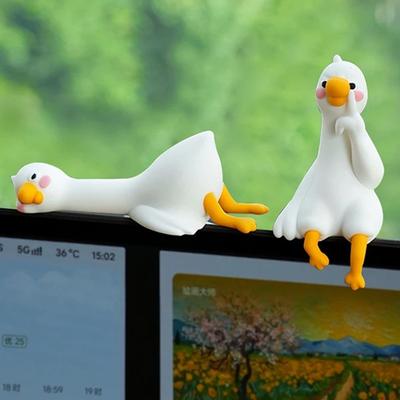 Niedliche 3D-Harz-Entenfigur Tierdeko für Armaturenbrett Auto Schreibtisch Zuhause Schönes Mini-Bastelornament Geschenk für Freunde Enten-Ornament