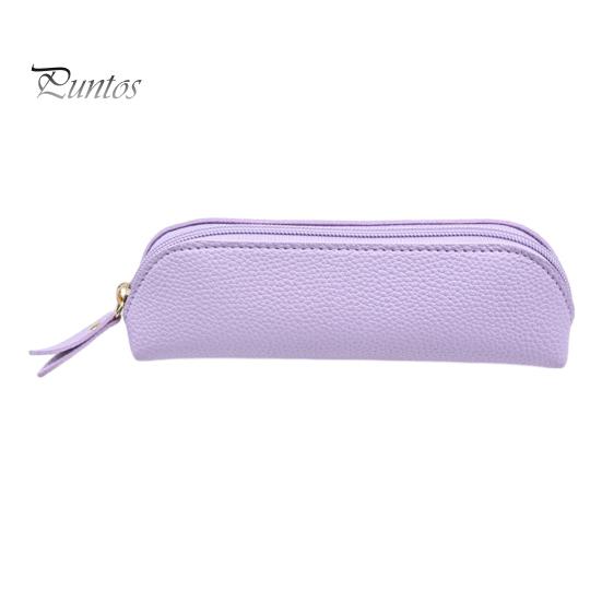 Macaron Farbstift-Etui Hülle aus Kunstleder, Stifteetui mit großer Kapazität und schmutzabweisendem Reißverschluss, Einfacher zylindrischer Halter für Schüler, Schreibwaren