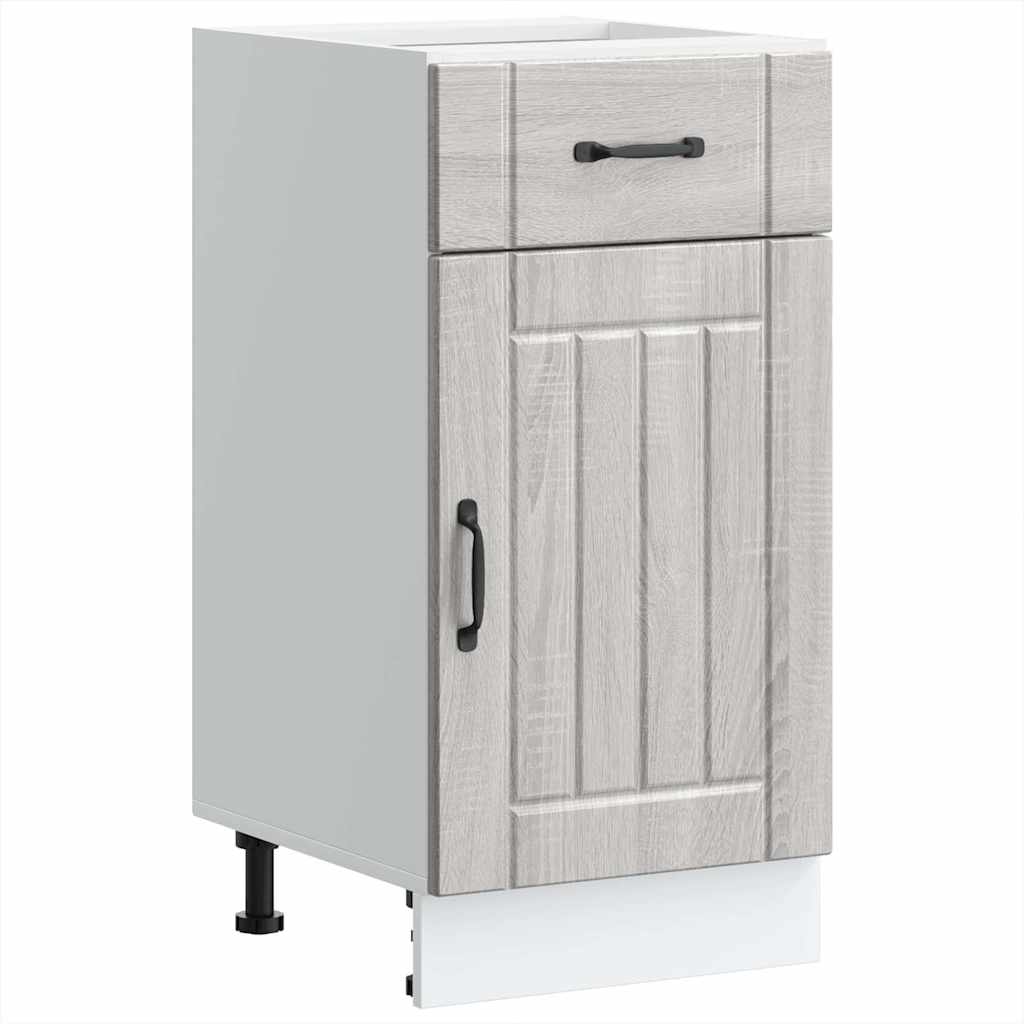 Kitchen Base Cabinet "Lucca" Grey Sonoma Glued Wood