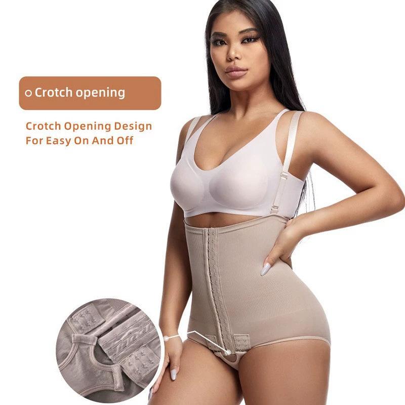Strapless Shaper Bodysuit with Front-Closure, Tummy Control Waist Cincher, and Crotch Opening Plus Size Waist-Defining, Butt-Lifting Shaping Underwear