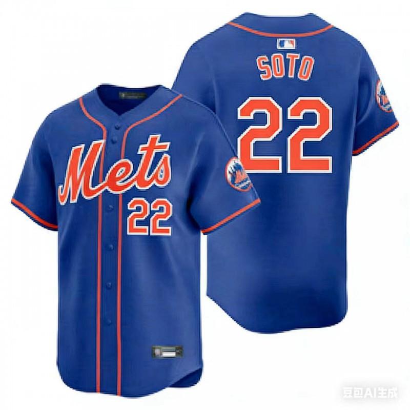 2026 New York Mets 22 Soto Maglia da Baseball Ricamata Abbigliamento Sportivo Uomo Donna