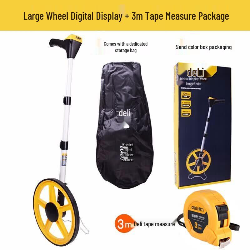 Deli Digital Rolling Distance Measuring Wheel