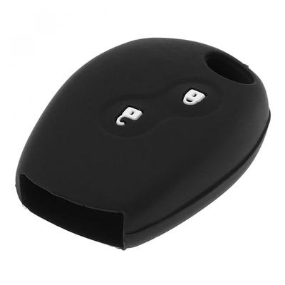 Black 2 Buttons Silicone Straight Plate Car Key Cover Protector Holder for Renault Dacia Modus Clio