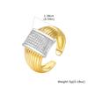 Iced Out Zirconia Statement Ring for Women, Luxury Cubic Zirconia Open Adjustable Ring, Fashion Engagement Party Valentine's Day
