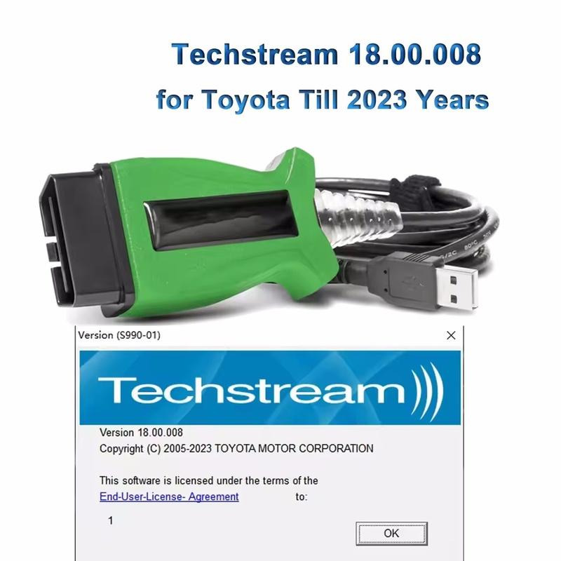 V165 DLC3 18.00.008 Techstream For TOYOTA 2 TOYOTA2 TIS J2534 Passthru OBDII OBD2 AutoCar Diagnostic Cable Scanner Till 2023Year