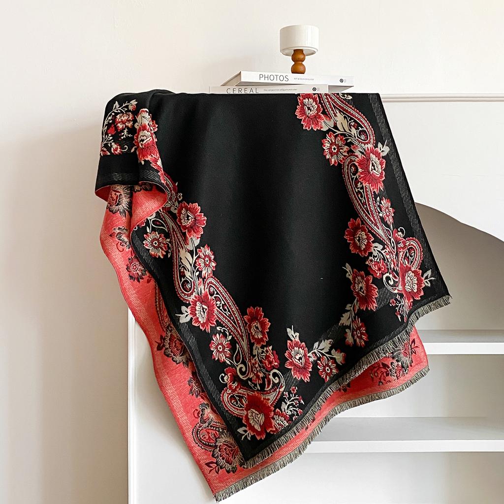 New Fashion Cashmere Women Paisley Print Double-sided Scarf  Winter Warm Elegance Shawl Pashmina Female Outdoor Scarves