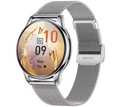 Smartwatch Rubicon Rncf30 Srebrny/ Srebrny Mesh + Szary Silikon