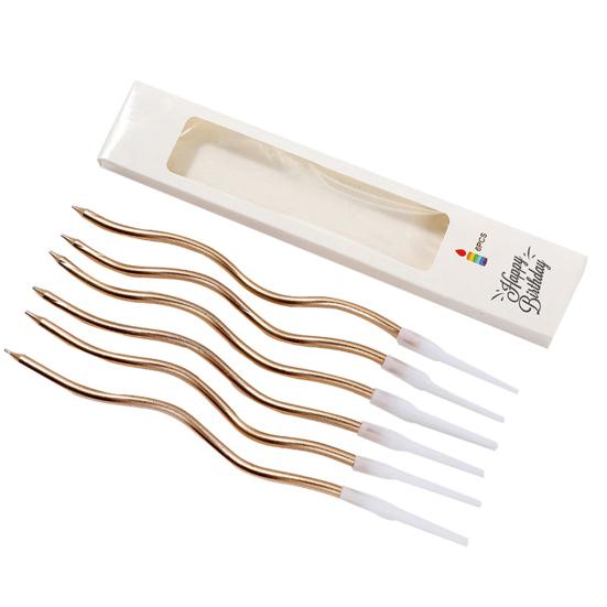 6 stk/sett Bursdagslys God visuell effekt Flere farger Utmerket utførelse Korrosjonsbestandig Langtidsbevaring Kaketoppdekorasjon