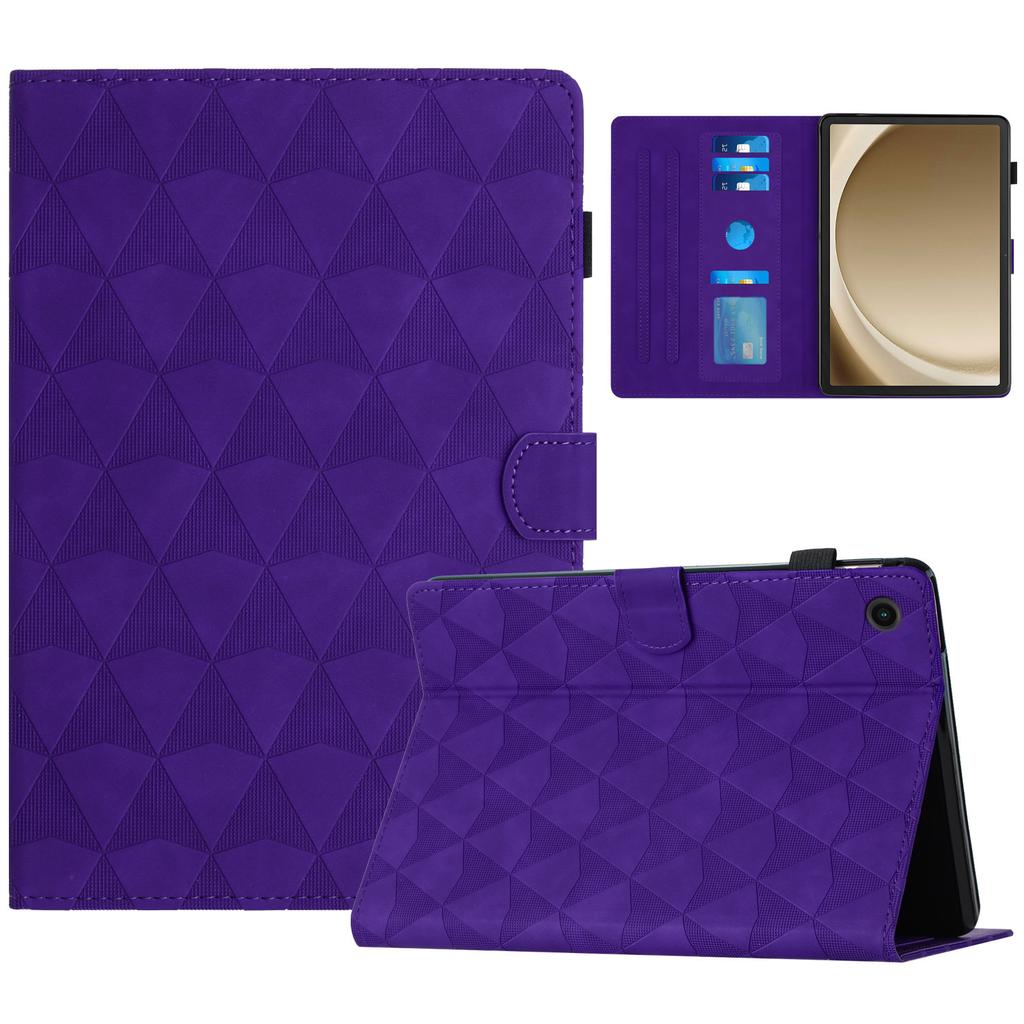 For Samsung Galaxy Tab A11+ / A9+ Case Diamond Texture Leather Stand Flip Tablet Cover with Card Holder