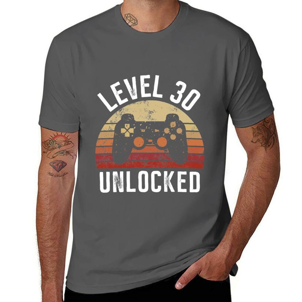Level 30 Unlocked Shirt Video Gamer 30th Birthday Gifts Tee T-Shirt graphic t shirts funny gifts tees mens plain t shirts