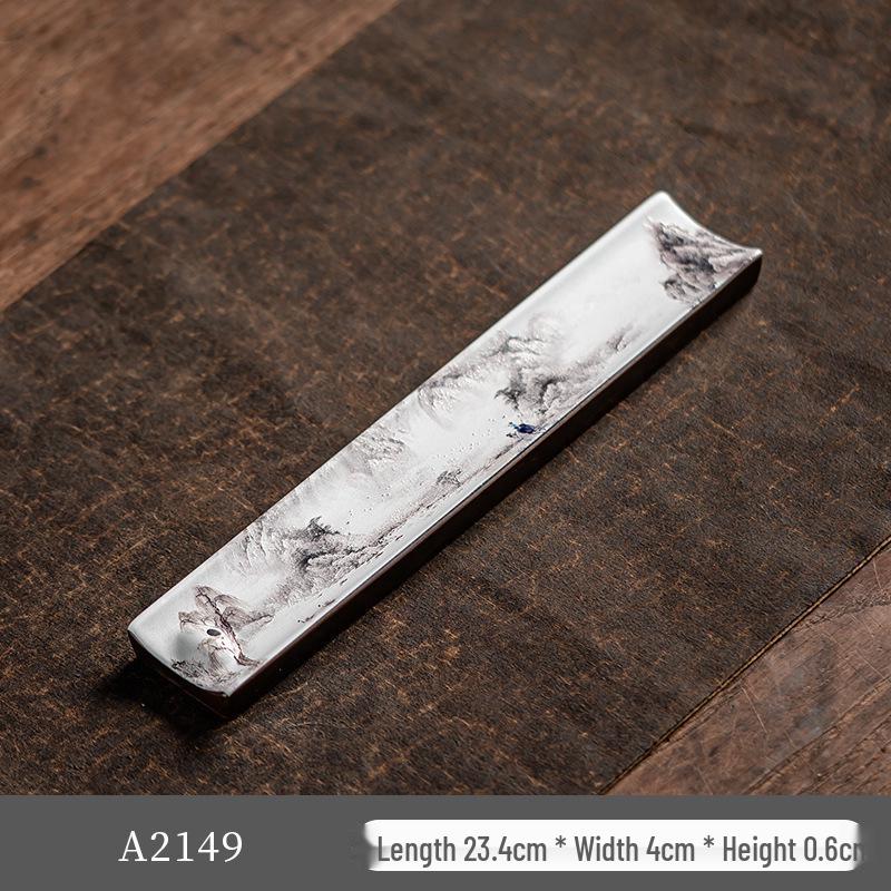 Guochao River & Mountain Ceramic Incense Holder - Retro Incense Stick Tray for Indoor Use
