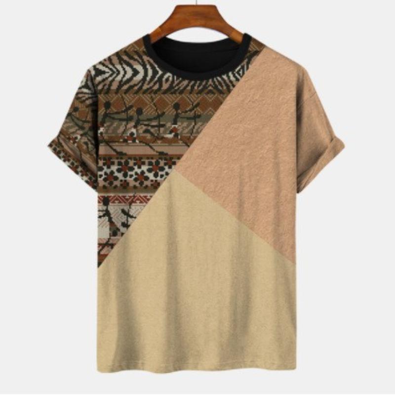 

Новые мужские и женские повседневные свободные спортивные футболки с короткими рукавами и 3D-цифровой печатью, топы в стиле колор-блок 5XL