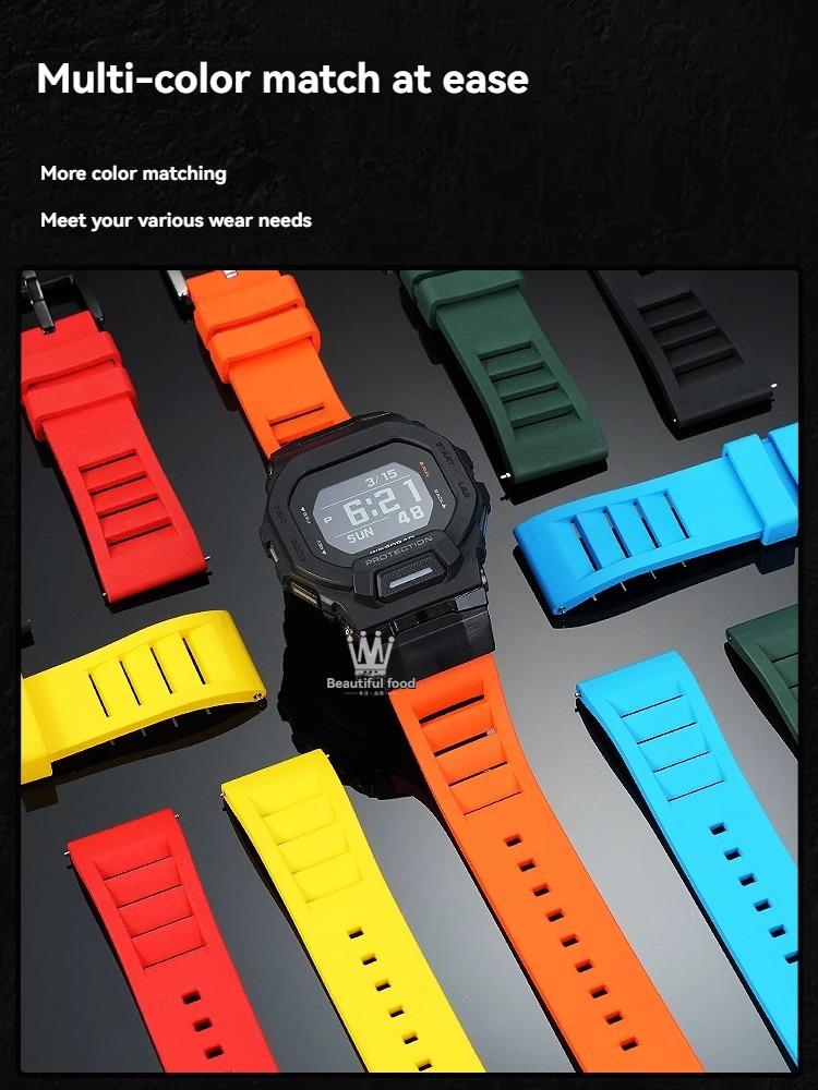 Pour Casio G-SHOCK black knight 3506 GBD-200-1/GBD-200SM bracelet de montre de sport étanche en caoutchouc fluoré modifié accessoire