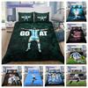 Lionel Messi GOAT Argentina No.10 Green Grass Print 3Pcs Bedding Set Without Pillow Core Washable Microfiber Football Fan Bedroom Duvet Cover Set