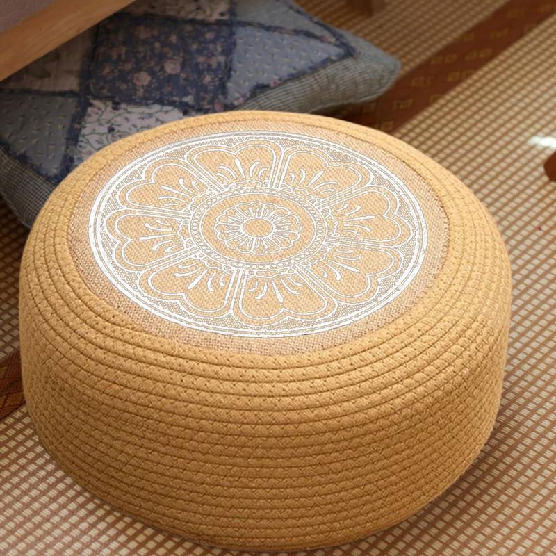 Rattan Ottoman Patio Ottomans And Footstools Tatami Floor Cushion For Home Garden Coastal Living Porch Exterior Deck Poolside