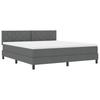 Boxspring Bed with Headboard Dark Grey 180 X 200 Cm Fabric