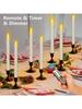 24 Pcs Flameless Taper Candles in Candleholders With Remote Timer , LED Candlesticks Flickering, Battery Operated Candles,