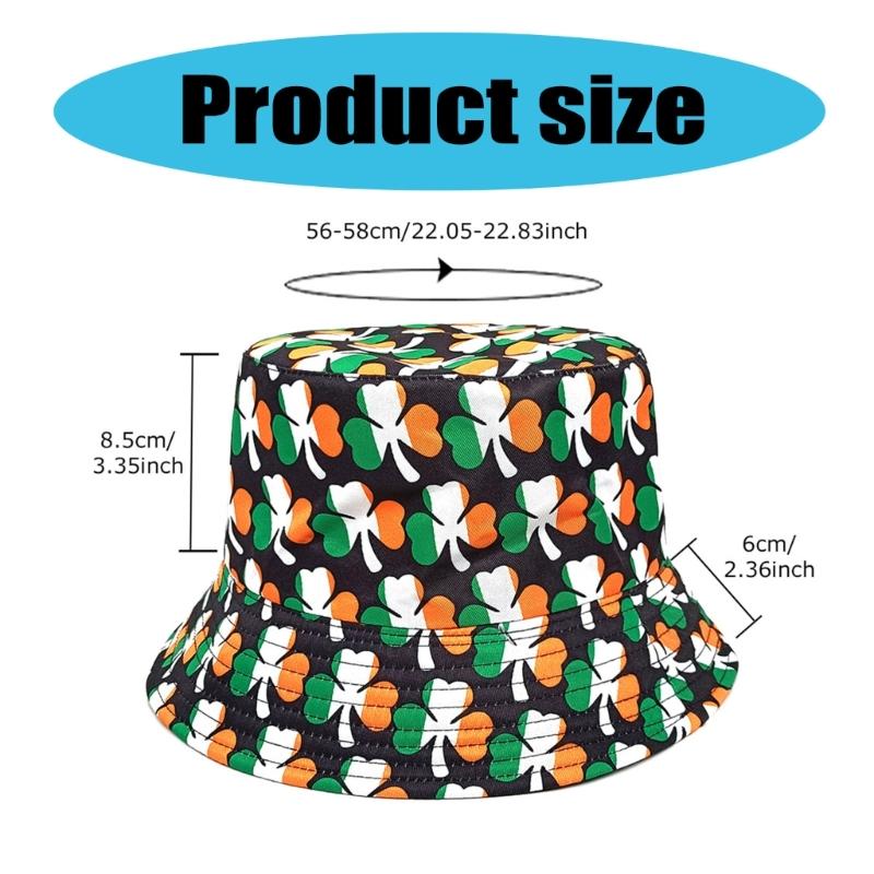 Fisherman Hat Bucket Hat for Girls Shamrock Reversible Casual Hat for Sports Gym Mountain Camping Hat Outdoor Sunshade