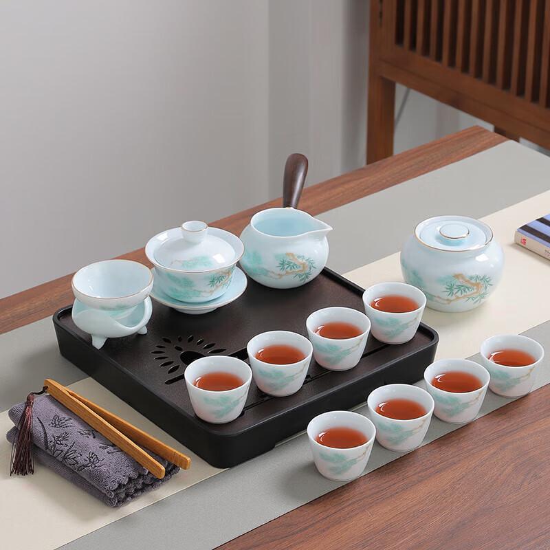 Chaxun Portable Mutton Fat Jade White Porcelain Tea Set