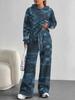 Flame splicing European and American autumn and winter casual long-sleeved suit women's hooded sweater trousers two-piece set