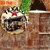 Vintage American Style Texaco Gas Station Metal Aluminum Sign Featuring Classic Truck And Fuel Pump Designs, Suitable for Garage