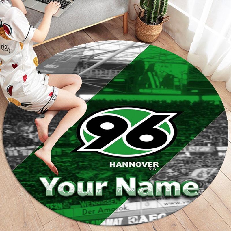 Hannover 96 Custom Name Round Area Rug,Carpet Rug for Living Room Bedroom Sofa Playroom Decor,Non-slip Floor Mat