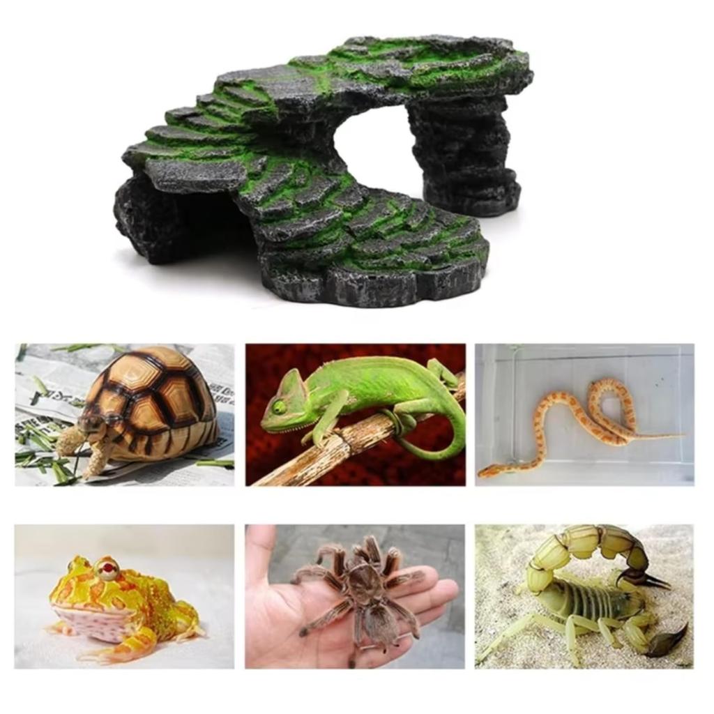 Hyack Leopard Gecko Shelter, Reptile, Turtle, Land Hideout, Sudo Moss Climbing Platform for Amphibians and Lizards